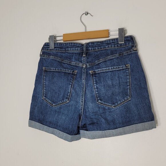Old Navy Women's Blue Cotton Blend High Rise Secret-Slim Pockets Short Size 6 - Picture 2 of 12